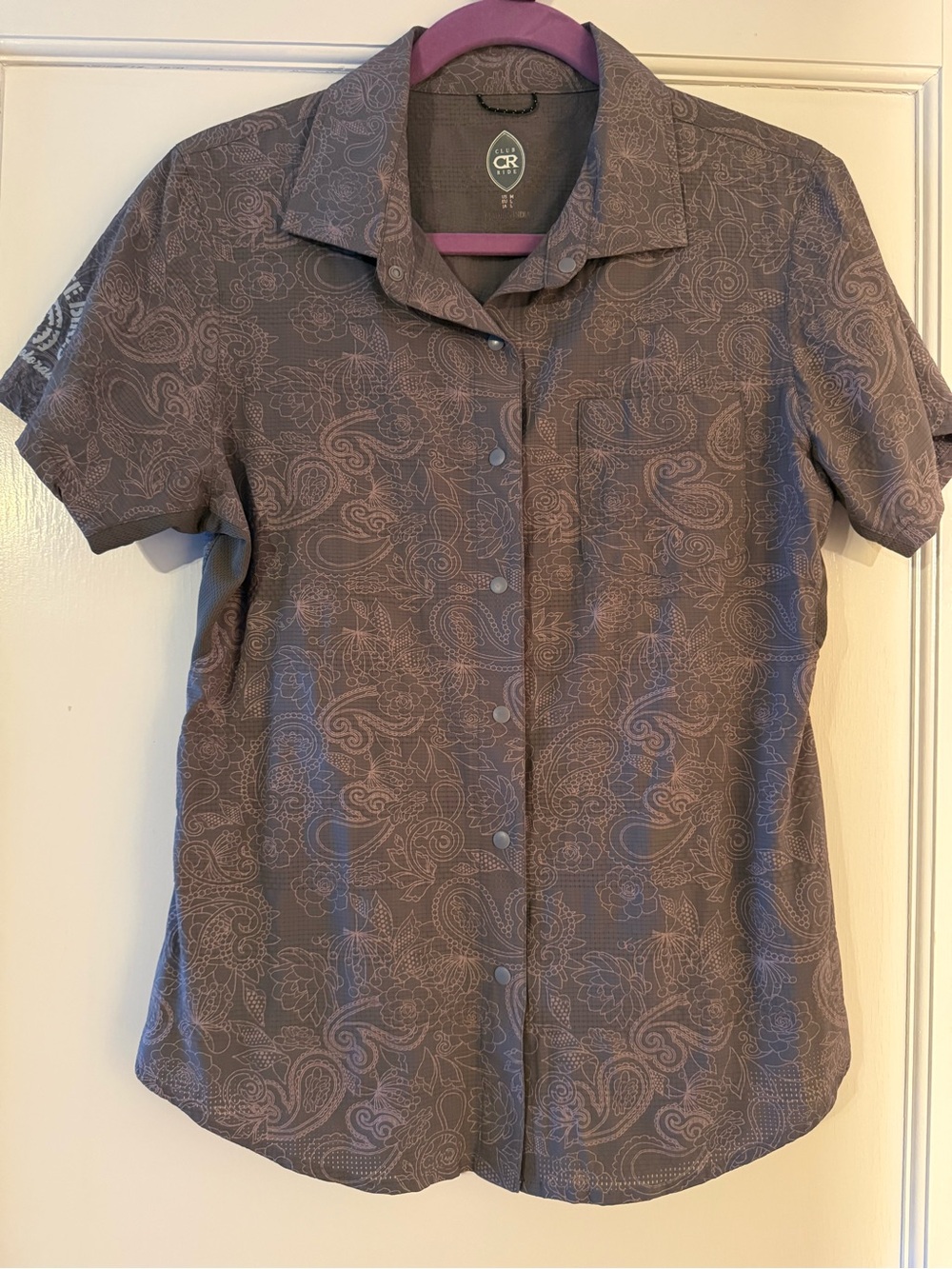 Club Ride Apparel Mauve Paisley Short-Sleeve Button Shirt